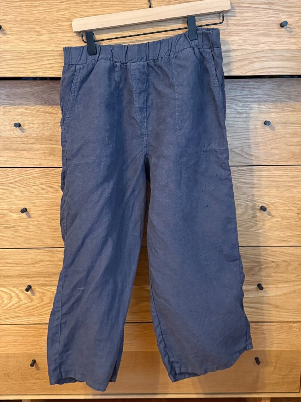 Cut Loose Cropped 100% Linen Pants Small